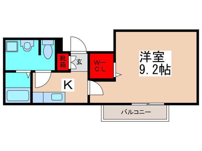 フローラ桔梗(1K/2階)の間取り写真