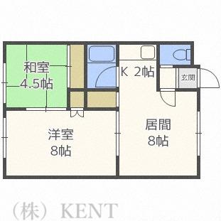 グリーンパ-ク(2LDK/3階)の間取り写真