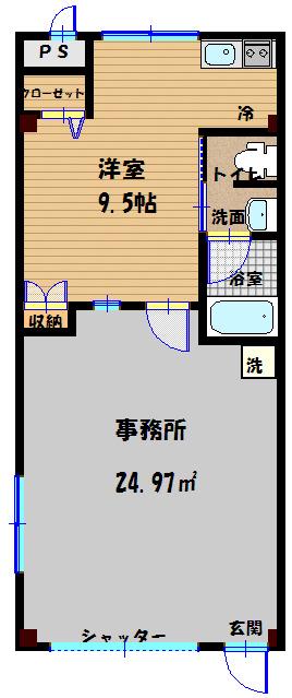 シティハイムイグサVI(ワンルーム/1階)の間取り写真