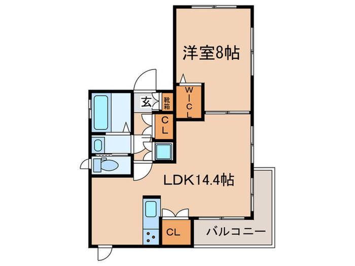 ハウス初音(1LDK/3階)の間取り写真