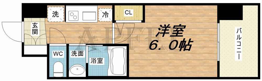 エステムコート大阪ウエストII(1K/2階)の間取り写真