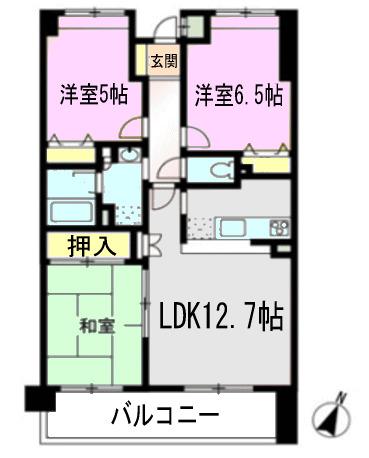 アンジェリーク(3LDK/2階)の間取り写真