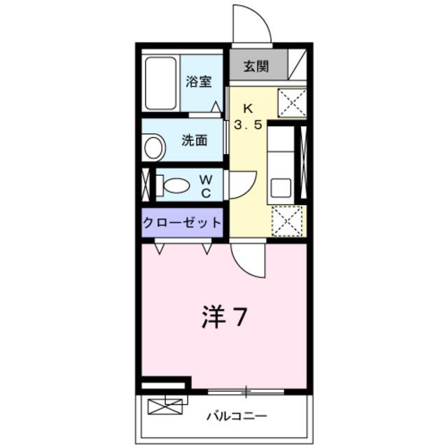 フェンネル(1K/2階)の間取り写真