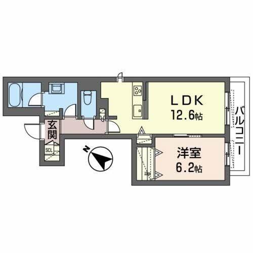 シャーメゾンノール大阪(1LDK/3階)の間取り写真