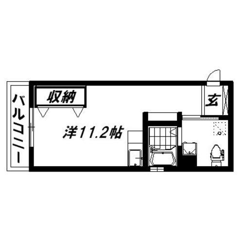 FELICITA二星(ワンルーム/3階)の間取り写真