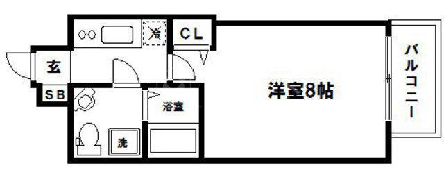セレニテ北浜(1K/14階)の間取り写真