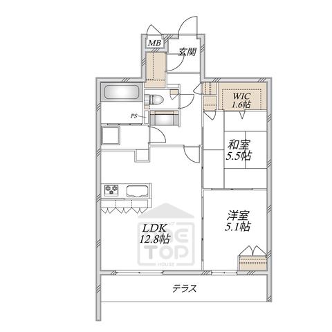 ウエスタンハイツ18(2LDK/1階)の間取り写真