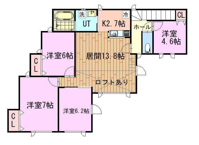 フォセット(4LDK/2階)の間取り写真