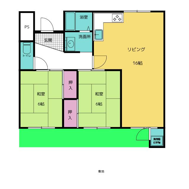 シャローム 7(2LDK/3階)の間取り写真