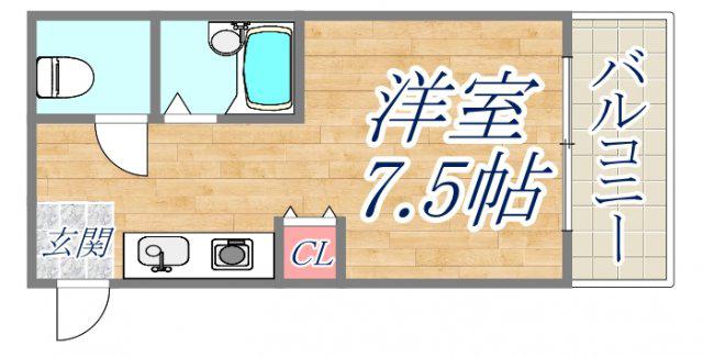 アーネスト坂田(ワンルーム/3階)の間取り写真