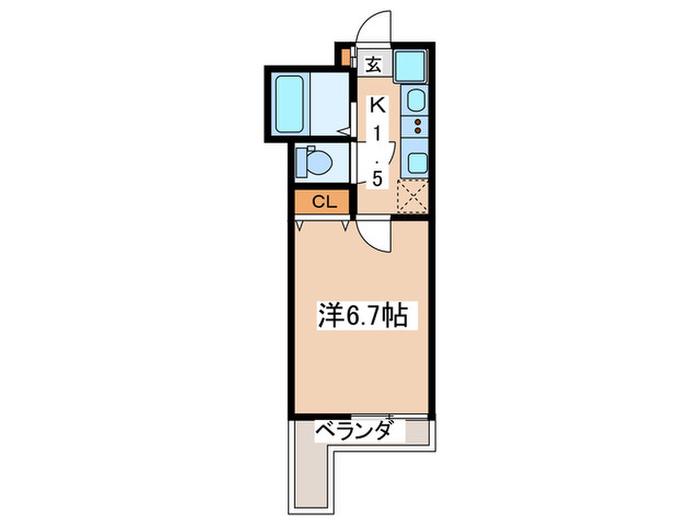 KUO菊名マンション(1K/3階)の間取り写真