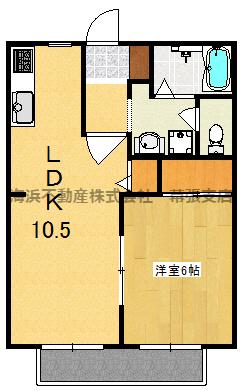 ルネサンスA棟(1LDK/1階)の間取り写真