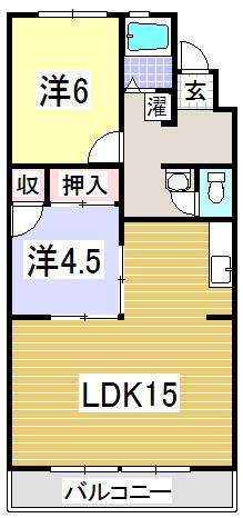 ルグラン嶋津(2LDK/1階)の間取り写真