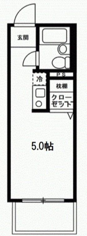 アヴェニール高野台(ワンルーム/4階)の間取り写真