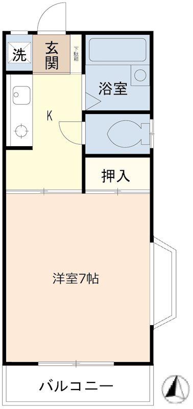 エステマルサII(1K/2階)の間取り写真