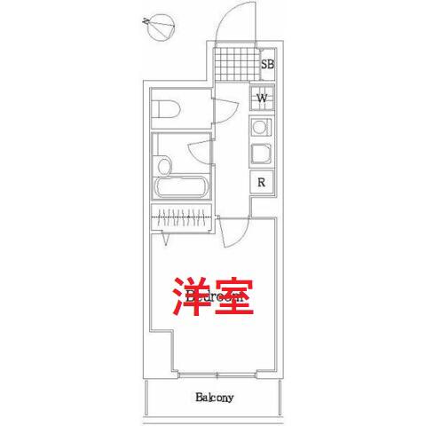 菱和パレス高輪台(1K/2階)の間取り写真