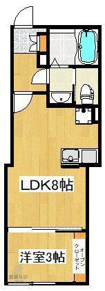 LUXIS東久留米(1LDK/3階)の間取り写真