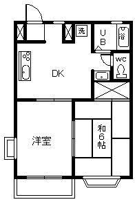 ライフタウンM&M A(2DK/1階)の間取り写真