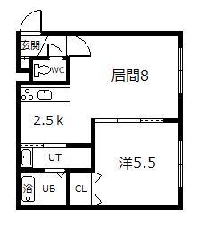 SHERATON 旭川駅前(1LDK/5階)の間取り写真
