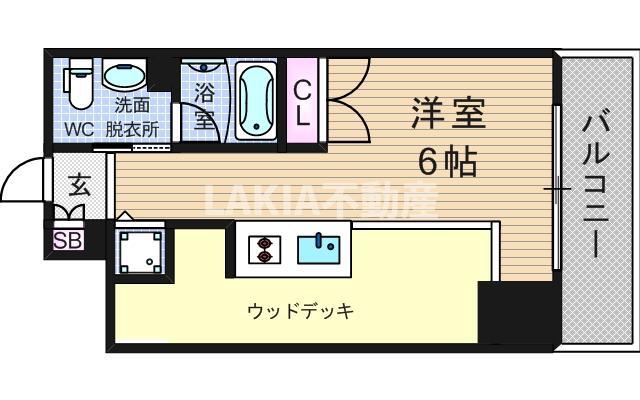 アーデンタワー南堀江(ワンルーム/7階)の間取り写真