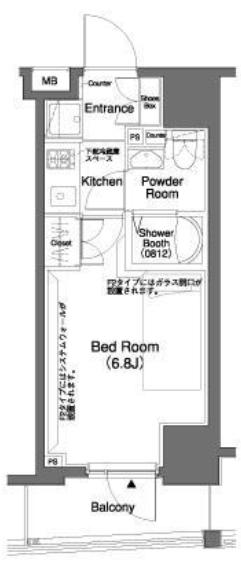 パークキューブ笹塚(1K/3階)の間取り写真