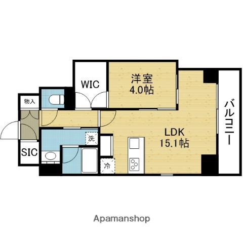 アーバネックス谷町四丁目(1LDK/11階)の間取り写真