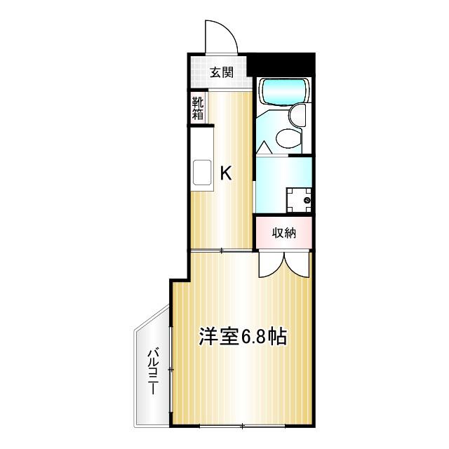 ブルーハイネス落合(1K/1階)の間取り写真