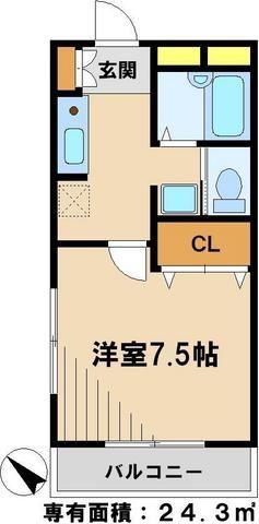 山新ビル(1K/3階)の間取り写真