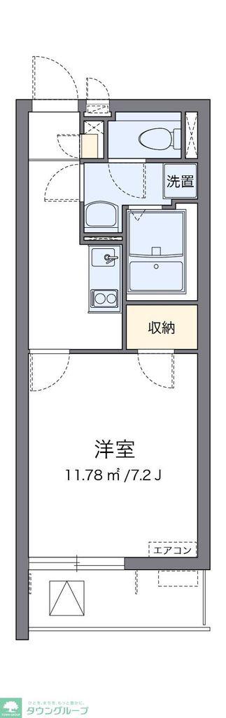 クレイノほっと熊谷(1K/3階)の間取り写真