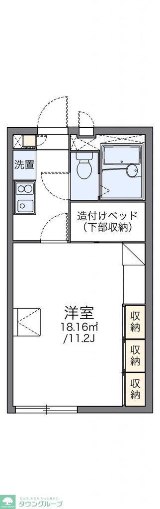 レオパレスWINGVALLEY(1K/2階)の間取り写真