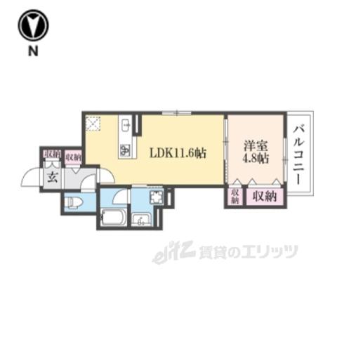 PISO丹波口(1LDK/3階)の間取り写真