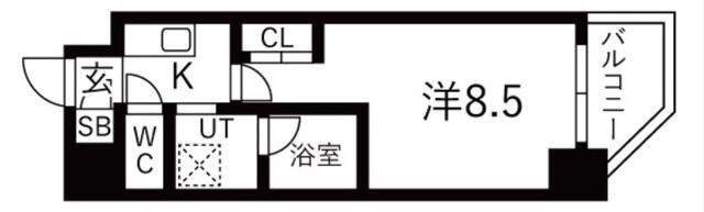 K RESIDENCE蒲田(1K/6階)の間取り写真