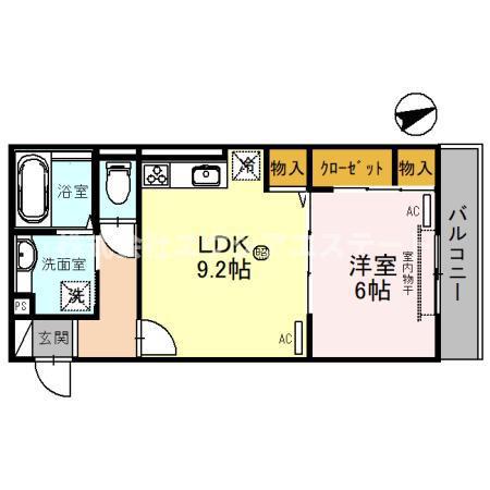 HEIM YAGI(1LDK/2階)の間取り写真