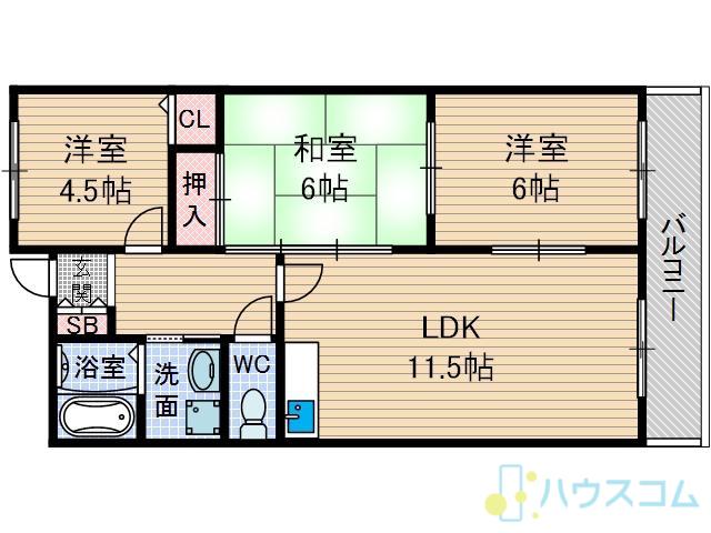 シンフォニア星見(3LDK/3階)の間取り写真