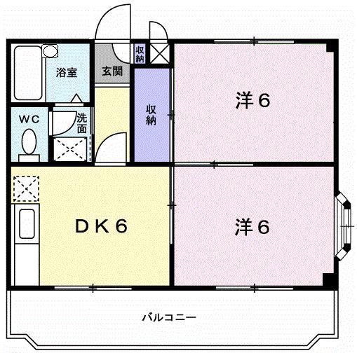 レヂデンスISHIHARA(2DK/2階)の間取り写真