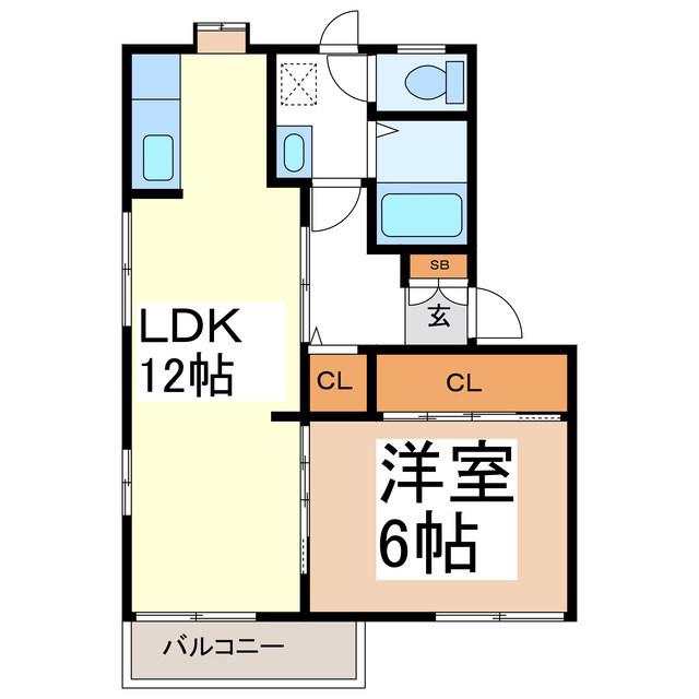 フレグランスドゥリーム(1LDK/1階)の間取り写真