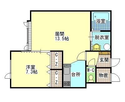 BEE STYLE(1LDK/1階)の間取り写真