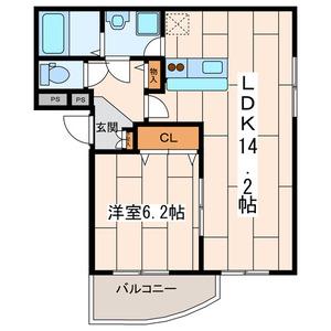 メーラ鶴間Ⅰ(1LDK/3階)の間取り写真