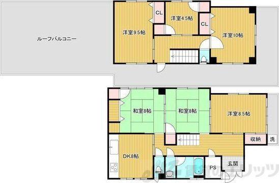 ヴィクトリアコート淀川ウエスト(6LDK/3階)の間取り写真