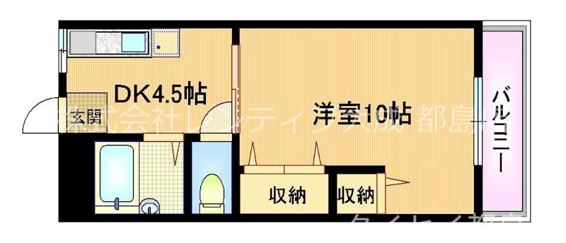 第一有隣マンション(1DK/3階)の間取り写真