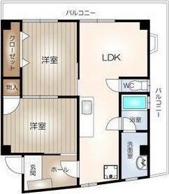 メゾンイイダ(2LDK/3階)の間取り写真
