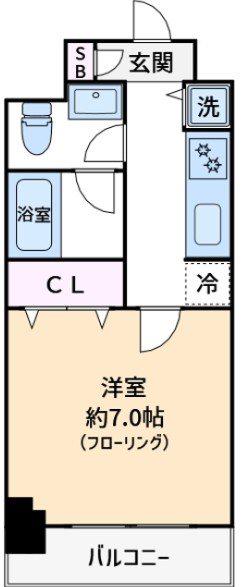 スカイコートパレス大島(1K/7階)の間取り写真