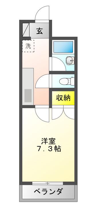 サンライズ江戸橋(1K/3階)の間取り写真