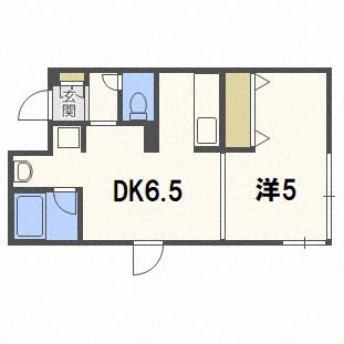 ブリックス南郷(1DK/2階)の間取り写真