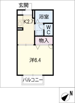 フレグランス原(1K/2階)の間取り写真