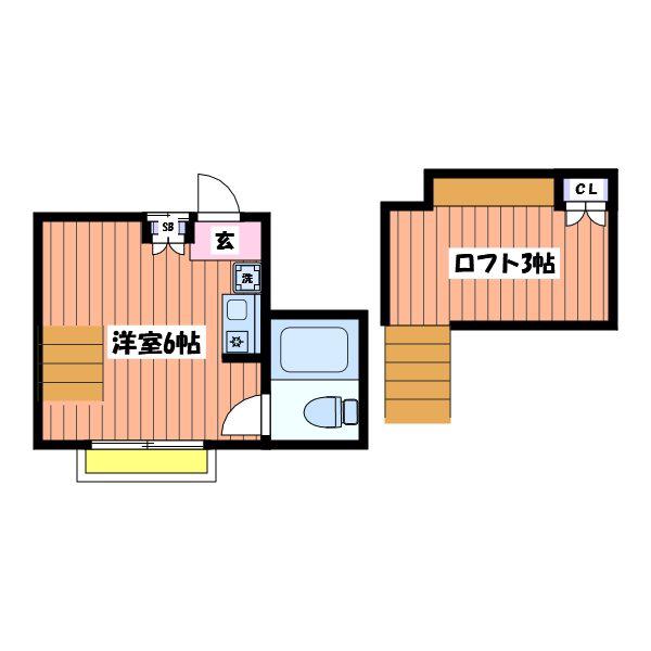 第二アドバンス(ワンルーム/2階)の間取り写真