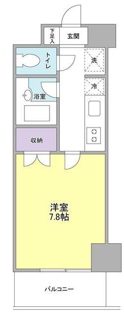 サンフラワー第6(1K/8階)の間取り写真