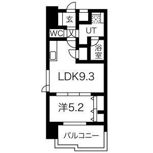 スプランディッド三国I(1LDK/9階)の間取り写真