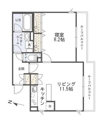パセオ代々木(1LDK/4階)の間取り写真
