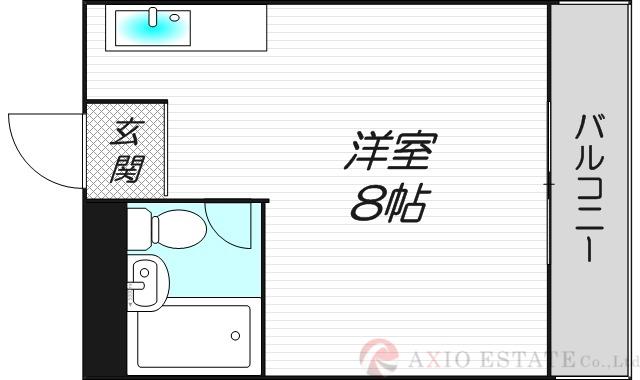 プレアール上新庄III(ワンルーム/2階)の間取り写真